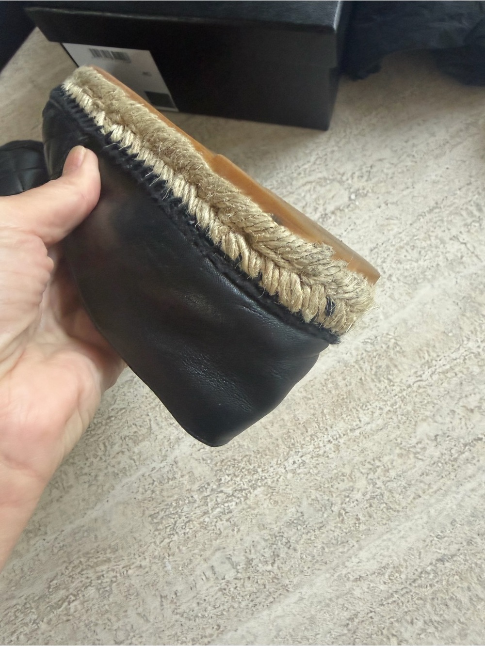 CHANEL Black Quilted Leather Espadrille Flats with CC Logo - Picture 6 of 16